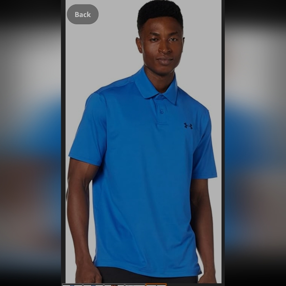 Under Armour Men's Blue Polo Shirt Loose Latge